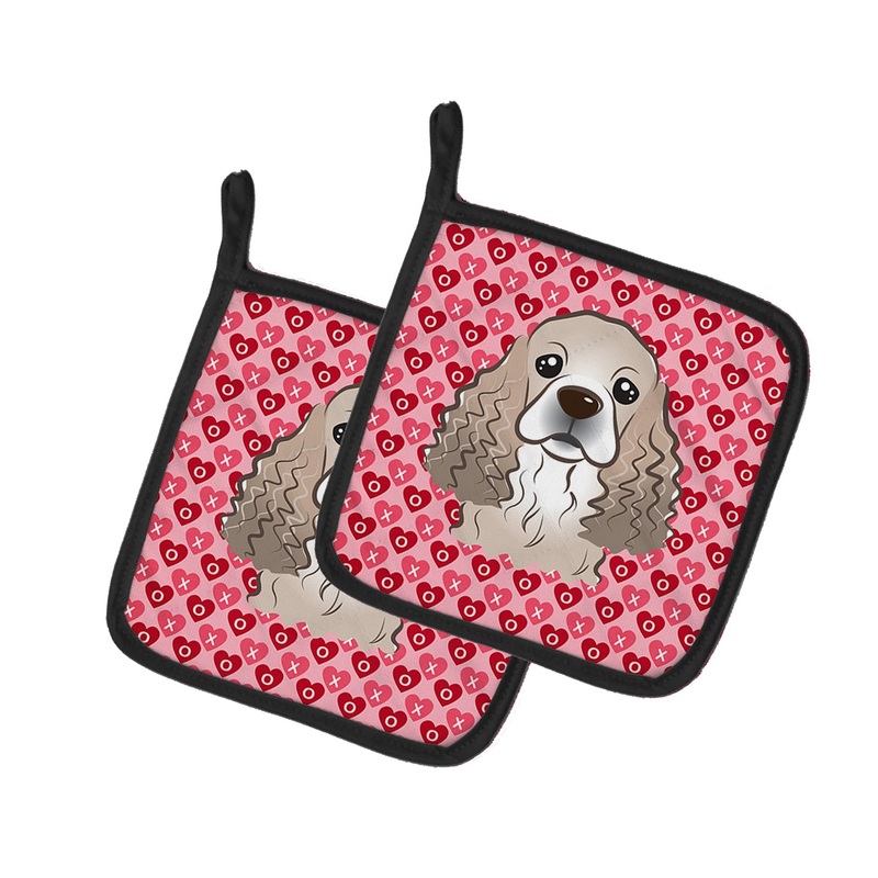 Cocker Spaniel Hearts Pot Holders - Set of 2 - Heat-Resistant Kitchen Essentials BB5286PTHD
