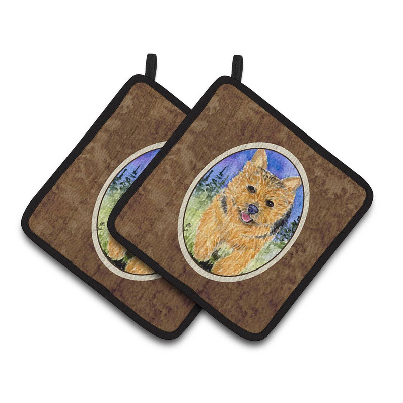 Norwich Terrier Pot Holders - Set of 2 Decorative Kitchen Helpers | Made in the USA SS8993PTHD