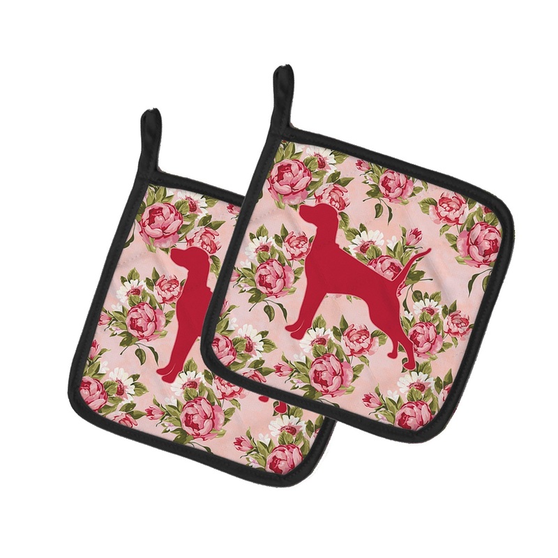 Pointer Shabby Chic Pink Roses Pot Holders - Set of 2 - Heat-Resistant Kitchen Essentials BB1105-RS-PK-PTHD