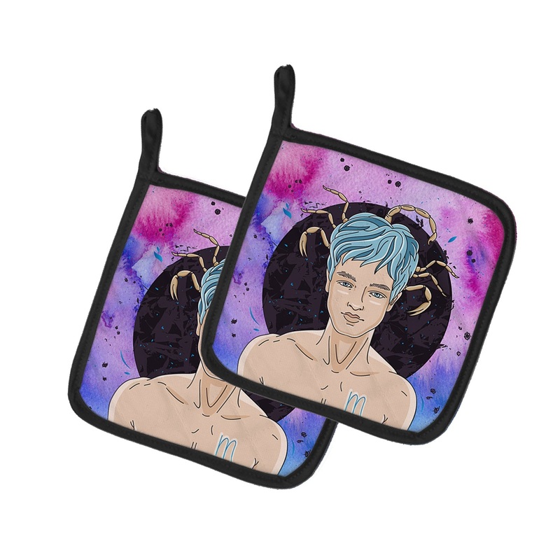 Scorpio Zodiac Sign Pot Holders - Set of 2 - Heat-Resistant Kitchen Essentials BB7324PTHD
