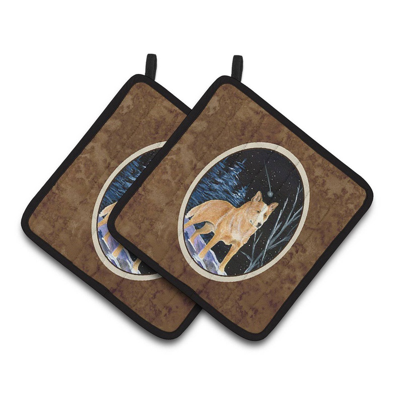 Starry Night Australian Cattle Dog Pot Holders - Set of 2 Decorative Kitchen Helpers | Made in the USA SS8407PTHD