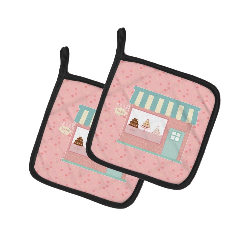Bake Shoppe Pink Pot Holders - Set of 2 - Heat-Resistant Kitchen Essentials BB7269PTHD