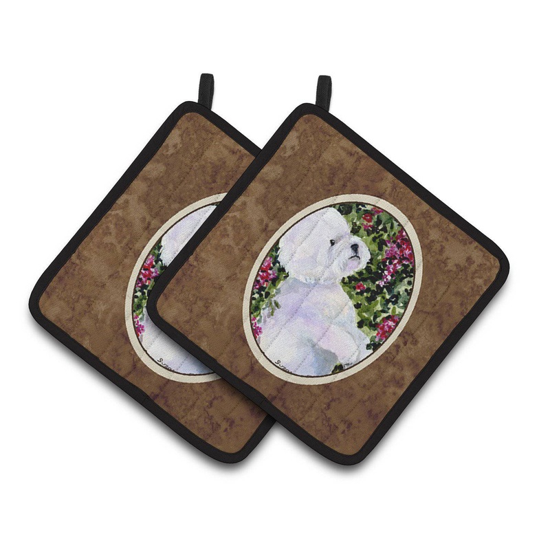 Bichon Frise Pot Holders - Set of 2 Decorative Kitchen Helpers | Made in the USA SS8917PTHD