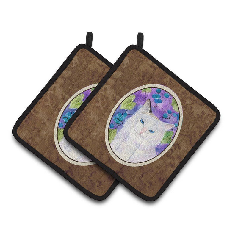 Cat Pot Holders - Set of 2 Decorative Kitchen Helpers | Made in the USA SS1065PTHD