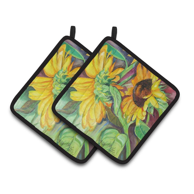 Sunflowers Pot Holders - Set of 2 Decorative Kitchen Helpers | Made in the USA JMK1267PTHD