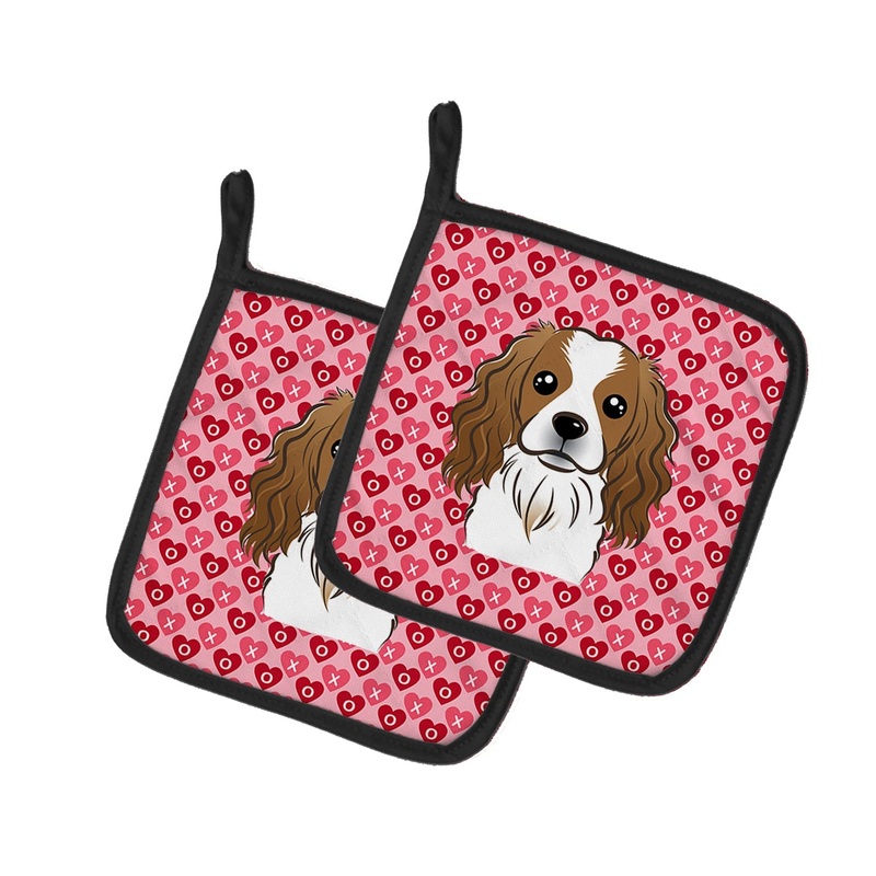 Cavalier Spaniel Hearts Pot Holders - Set of 2 - Heat-Resistant Kitchen Essentials BB5294PTHD