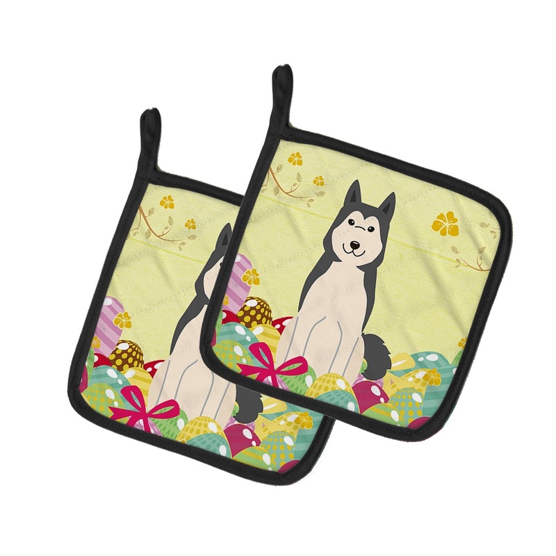 Easter Eggs West Siberian Laika Spitz Pot Holders - Set of 2 - Heat-Resistant Kitchen Essentials BB6025PTHD