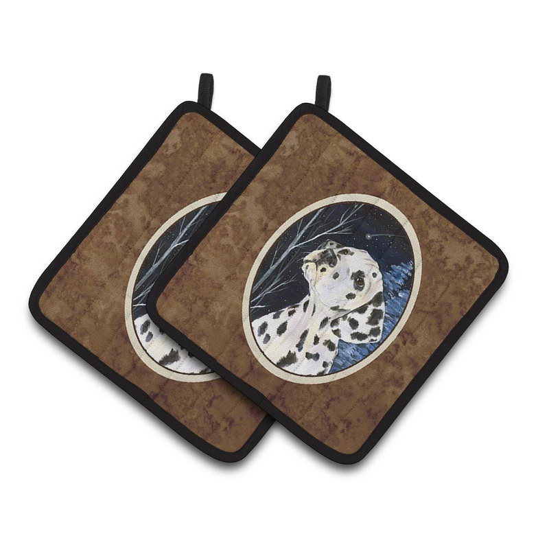 Starry Night Dalmatian Pot Holders - Set of 2 Decorative Kitchen Helpers | Made in the USA SS8370PTHD