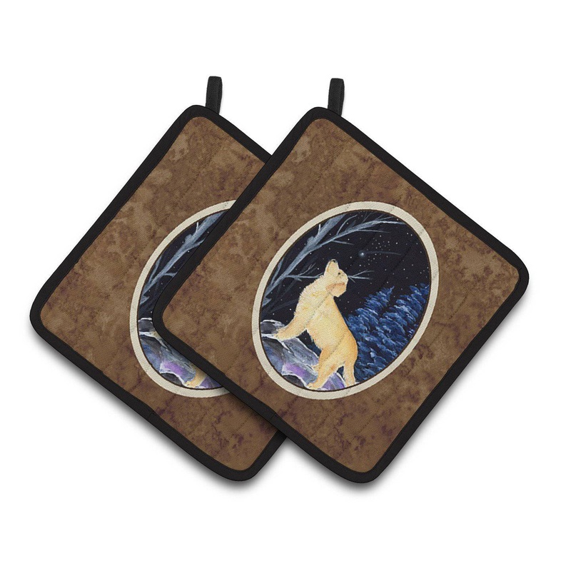 Starry Night Golden Retriever Pot Holders - Set of 2 Decorative Kitchen Helpers | Made in the USA SS8392PTHD