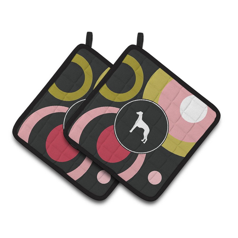 Whippet Pot Holders - Set of 2 Decorative Kitchen Helpers | Made in the USA KJ1072PTHD
