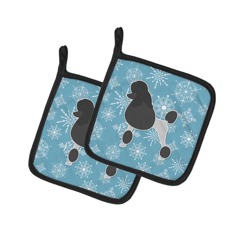 Winter Snowflake Poodle Pot Holders - Set of 2 - Heat-Resistant Kitchen Essentials BB3539PTHD
