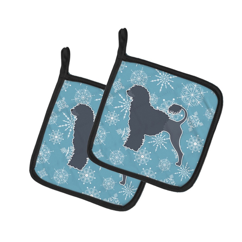 Winter Snowflake Portuguese Water Dog Pot Holders - Set of 2 - Heat-Resistant Kitchen Essentials BB3568PTHD