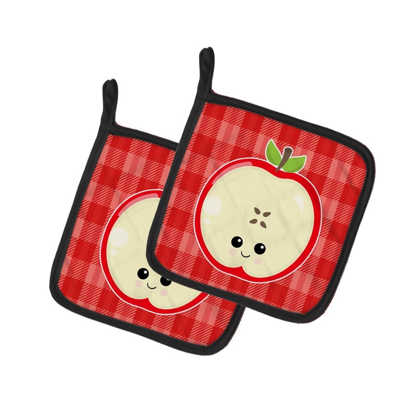 Apple Face Pot Holders - Set of 2 - Heat-Resistant Kitchen Essentials BB6983PTHD