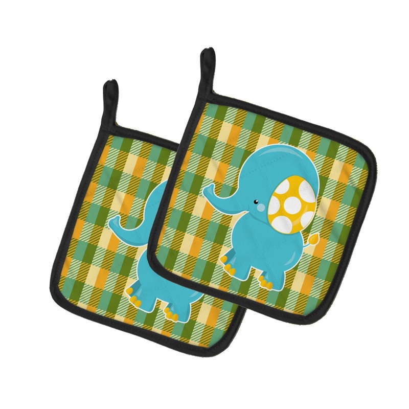 Boy Elephant Pot Holders - Set of 2 - Heat-Resistant Kitchen Essentials BB6822PTHD