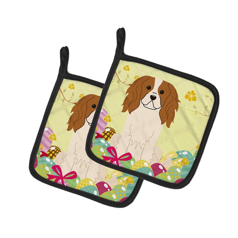Easter Eggs Cavalier Spaniel Pot Holders - Set of 2 - Heat-Resistant Kitchen Essentials BB6058PTHD