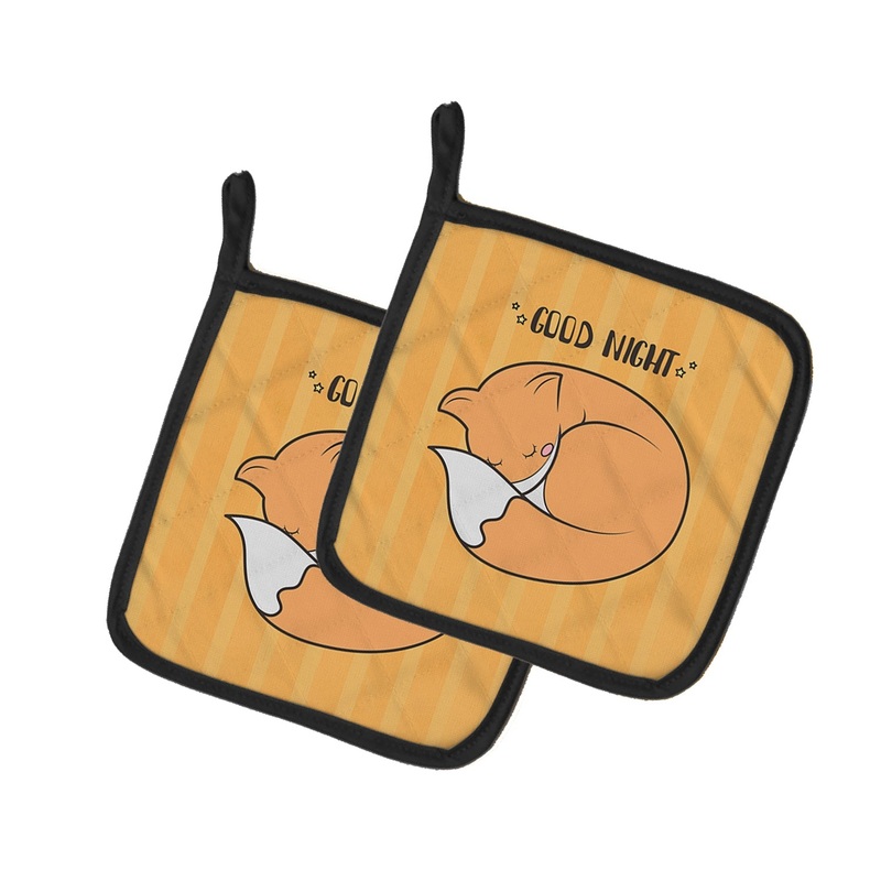 Nursery Good Night Fox Pot Holders - Set of 2 - Heat-Resistant Kitchen Essentials BB7477PTHD