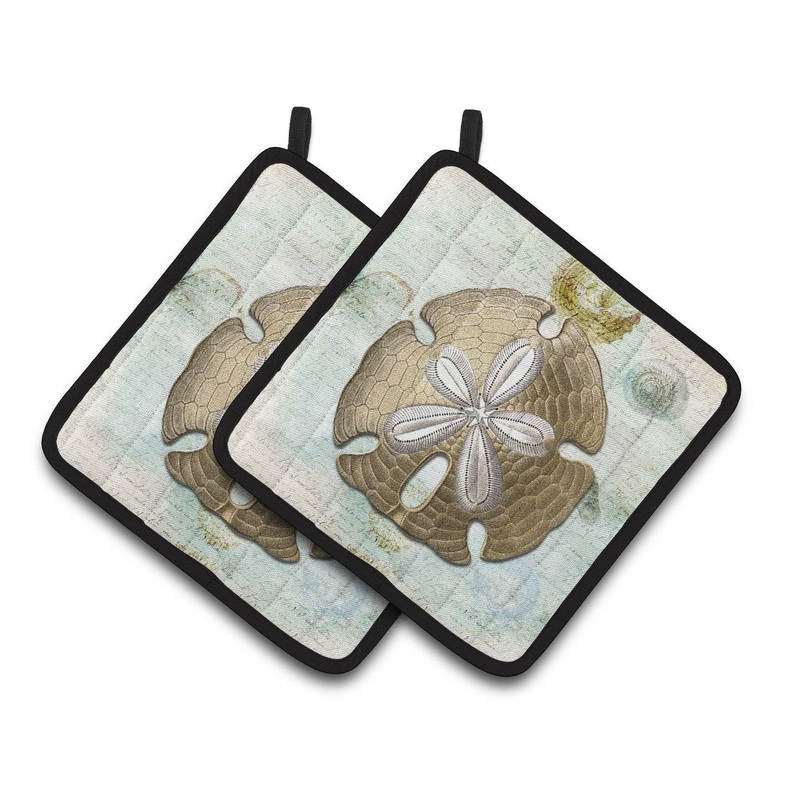 Sand Dollar   Pot Holders - Set of 2 Decorative Kitchen Helpers | Made in the USA SB3025PTHD