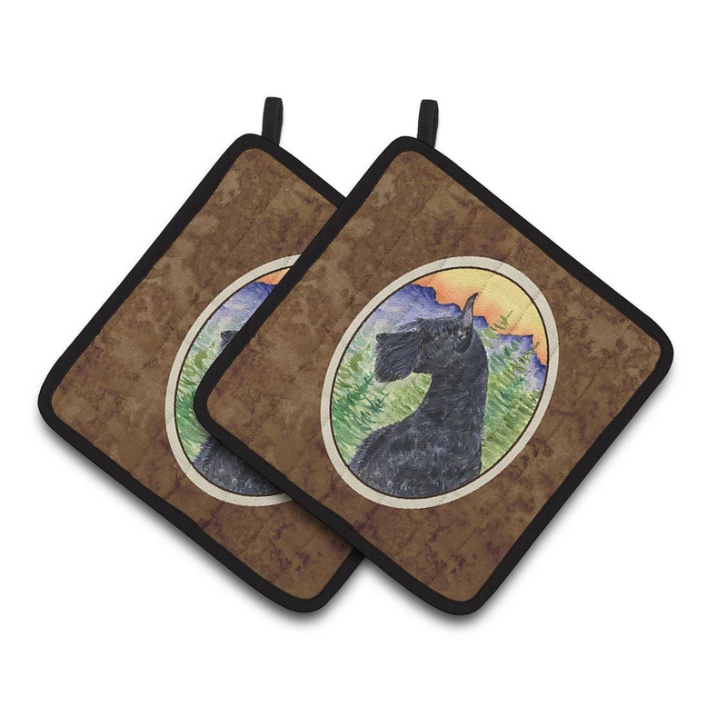 Schnauzer Pot Holders - Set of 2 Decorative Kitchen Helpers | Made in the USA SS8256PTHD