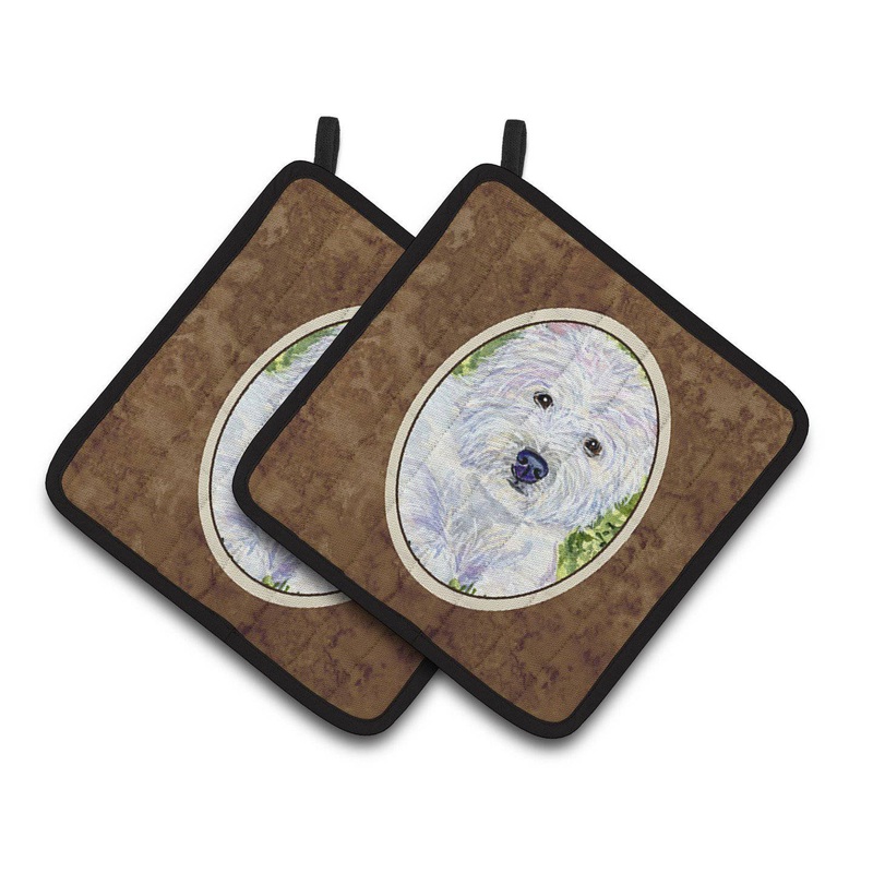 Westie Pot Holders - Set of 2 Decorative Kitchen Helpers | Made in the USA SS8835PTHD