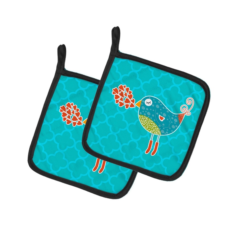 Birdy Love Pot Holders - Set of 2 - Heat-Resistant Kitchen Essentials BB6760PTHD