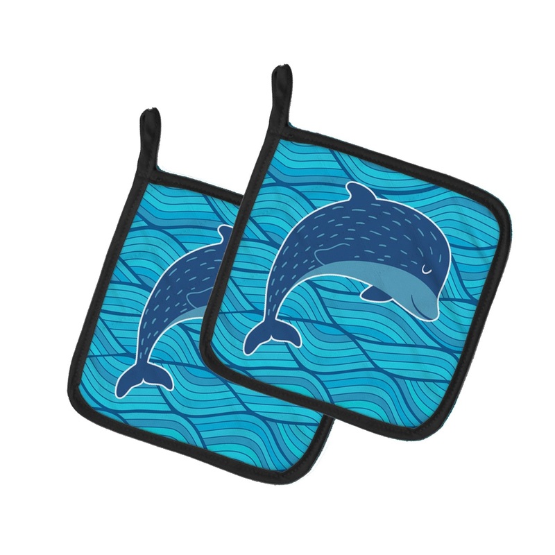 Dolphin Pot Holders - Set of 2 - Heat-Resistant Kitchen Essentials BB6781PTHD