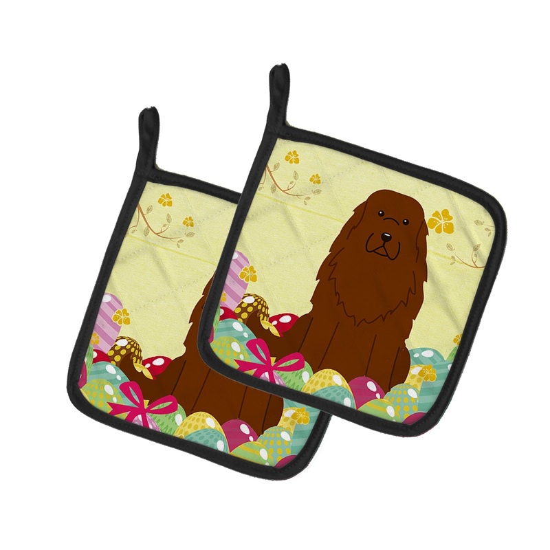 Easter Eggs Caucasian Shepherd Dog Pot Holders - Set of 2 - Heat-Resistant Kitchen Essentials BB6050PTHD