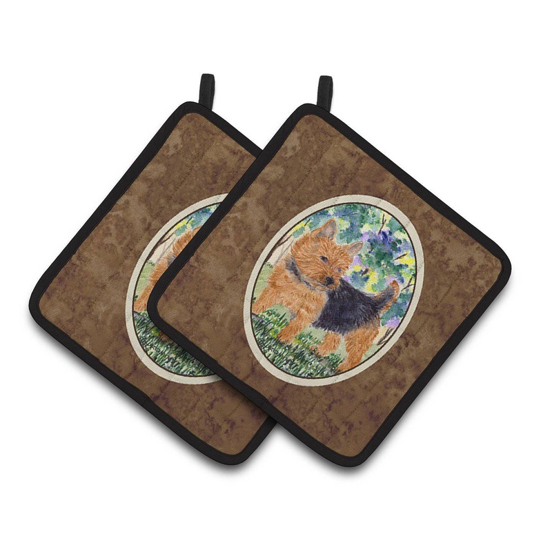 Norwich Terrier Pot Holders - Set of 2 Decorative Kitchen Helpers | Made in the USA SS8218PTHD