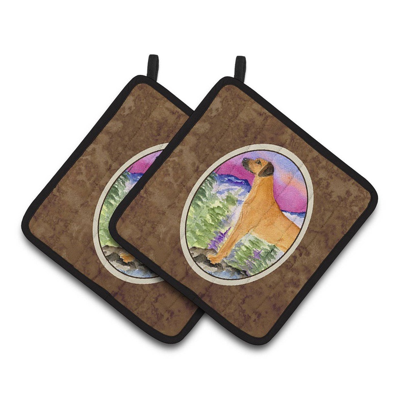 Rhodesian Ridgeback Pot Holders - Set of 2 Decorative Kitchen Helpers | Made in the USA SS8327PTHD