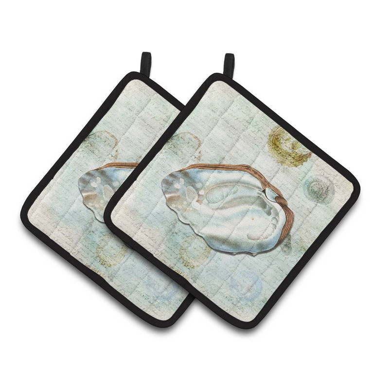 Shells   Pot Holders - Set of 2 Decorative Kitchen Helpers | Made in the USA SB3031PTHD
