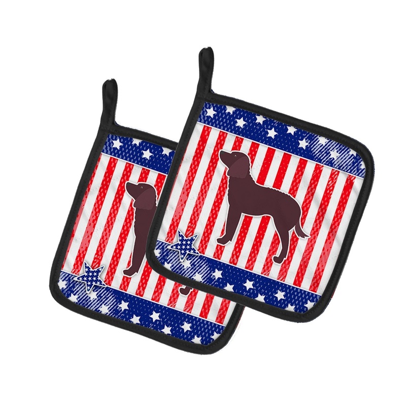 AUSA Patriotic merican Water Spaniel Pot Holders - Set of 2 - Heat-Resistant Kitchen Essentials BB3301PTHD