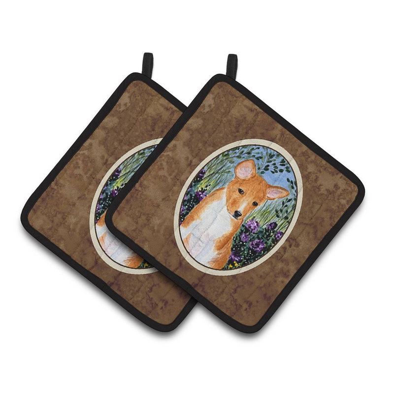 Basenji Pot Holders - Set of 2 Decorative Kitchen Helpers | Made in the USA SS8108PTHD
