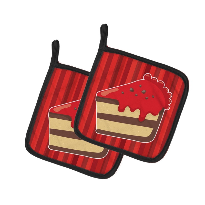 Christmas Cake Pot Holders - Set of 2 - Heat-Resistant Kitchen Essentials BB6815PTHD