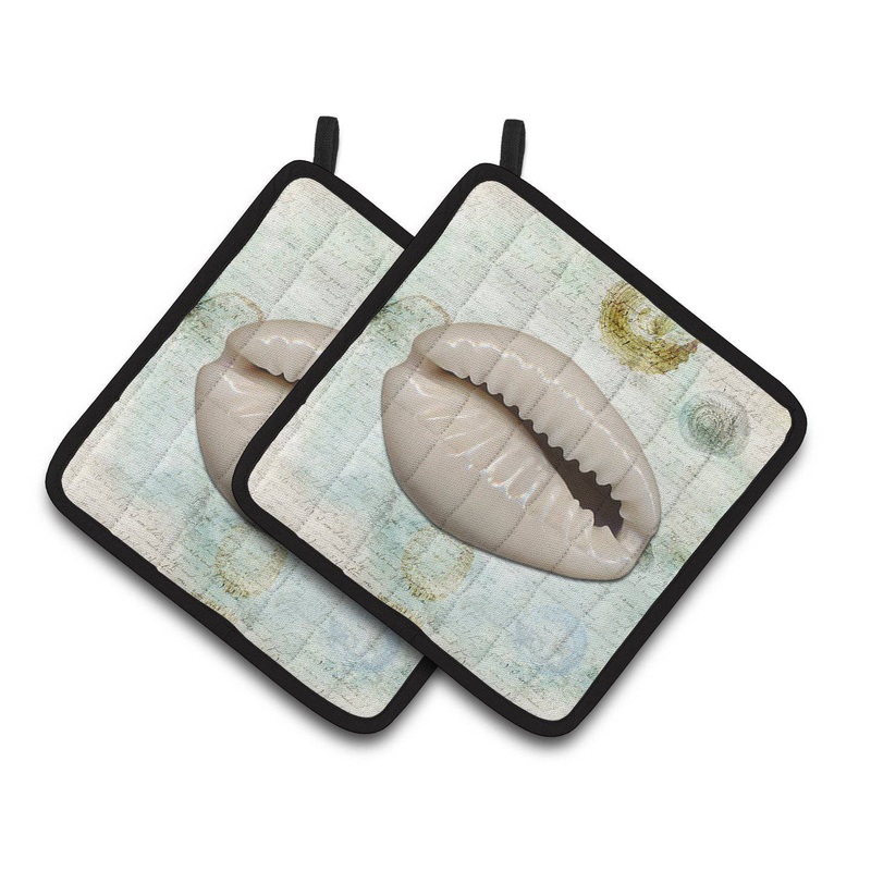 Shells   Pot Holders - Set of 2 Decorative Kitchen Helpers | Made in the USA SB3038PTHD