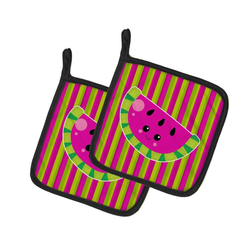 Watermelon Face Pot Holders - Set of 2 - Heat-Resistant Kitchen Essentials BB6987PTHD