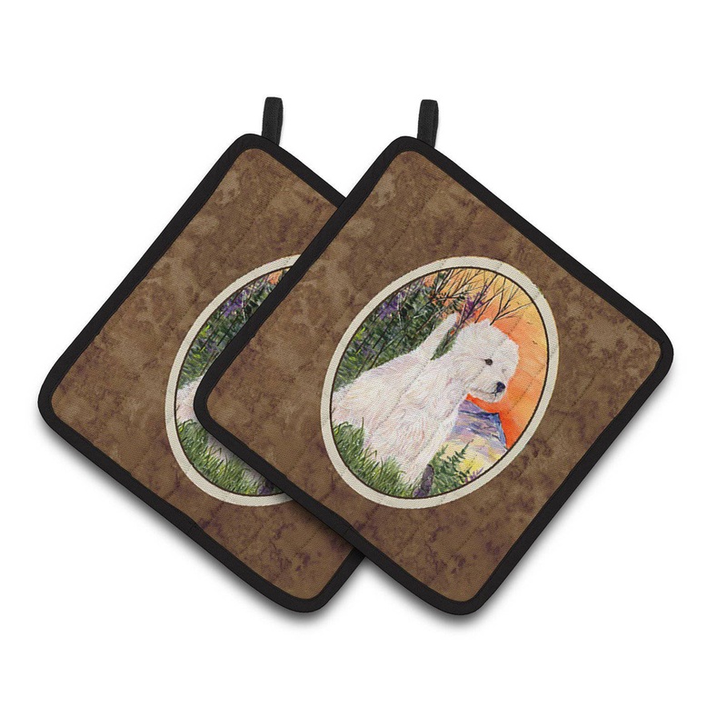 Westie Pot Holders - Set of 2 Decorative Kitchen Helpers | Made in the USA SS1013PTHD
