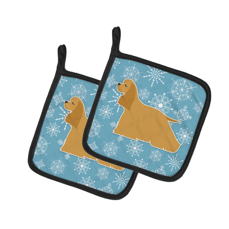 Winter Snowflake Cocker Spaniel Pot Holders - Set of 2 - Heat-Resistant Kitchen Essentials BB3486PTHD