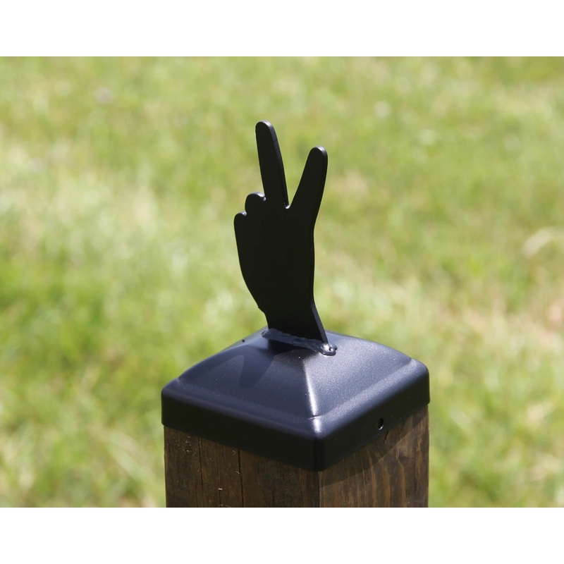 6X6 Peace Hand Gesture Post Cap (5.5 x 5.5 Post Size)