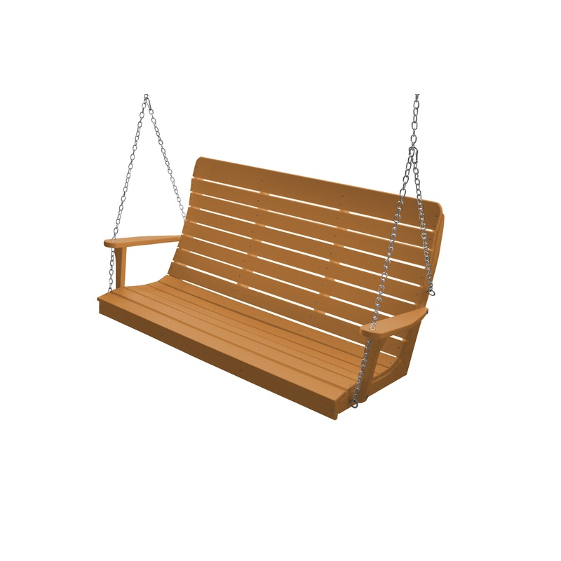 Keystone Amish Co. 5 Foot Salem Composite Poly Porch Swing, Cedar