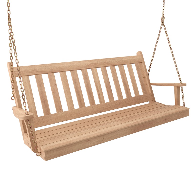 Keystone Amish Co. 6 Foot Franklin Red Cedar Porch Swing without Cup Holders