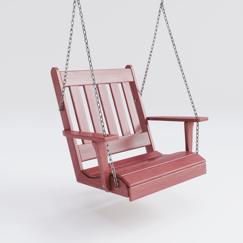 Keystone Amish Co. Franklin English Recycled Plastic Swing Chair, Cherry Wood