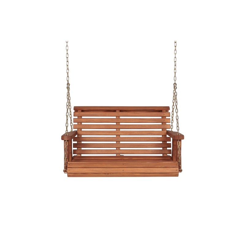 Amish Casual 3 Foot Roll Back Porch Swing in Cedar with Clearcoat
