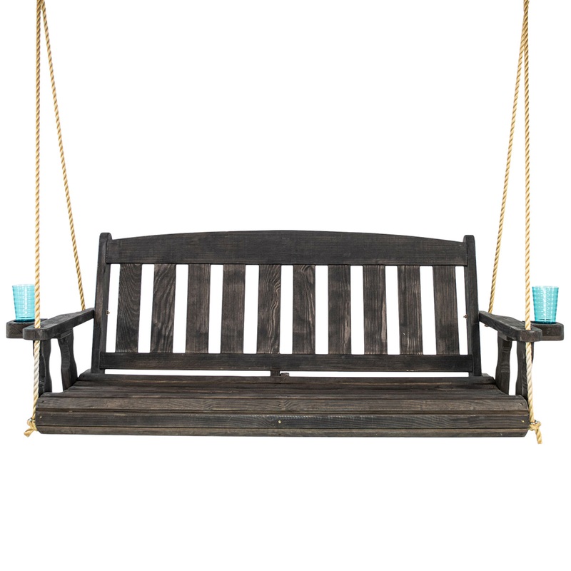 Amish Casual 4 Foot Black Stain Mission Porch Swing