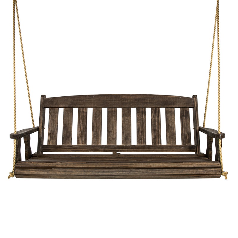 Amish Casual 4 Foot Dark Walnut Stain Mission Porch Swing