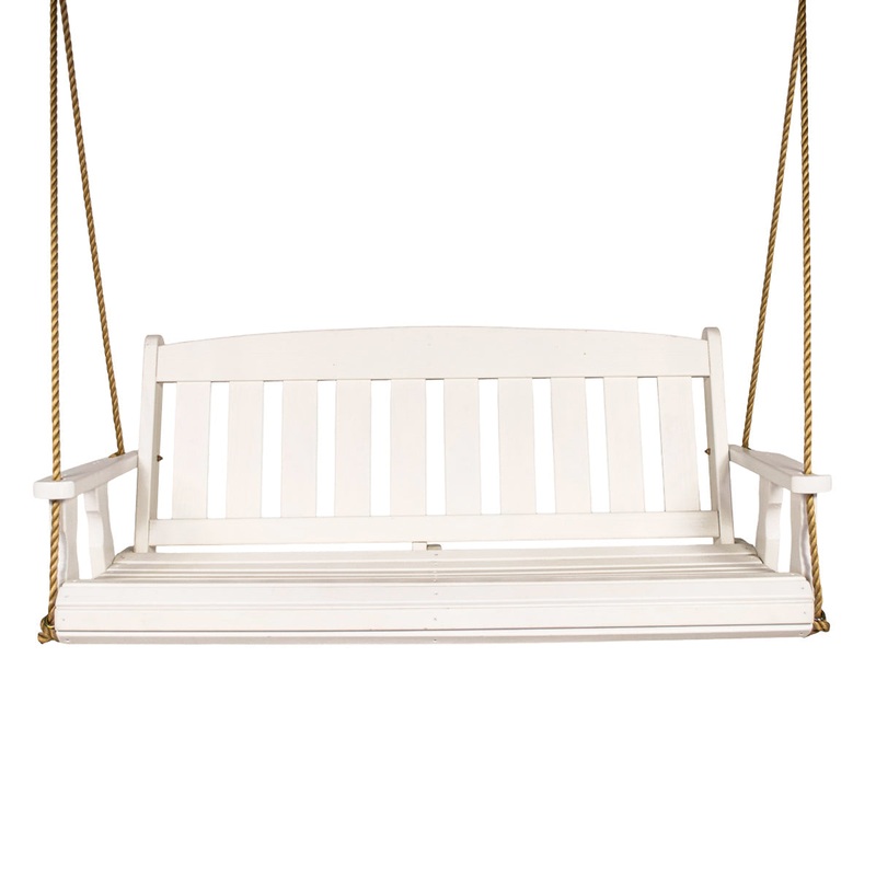 Amish Casual 4 Foot White Stain Mission Porch Swing