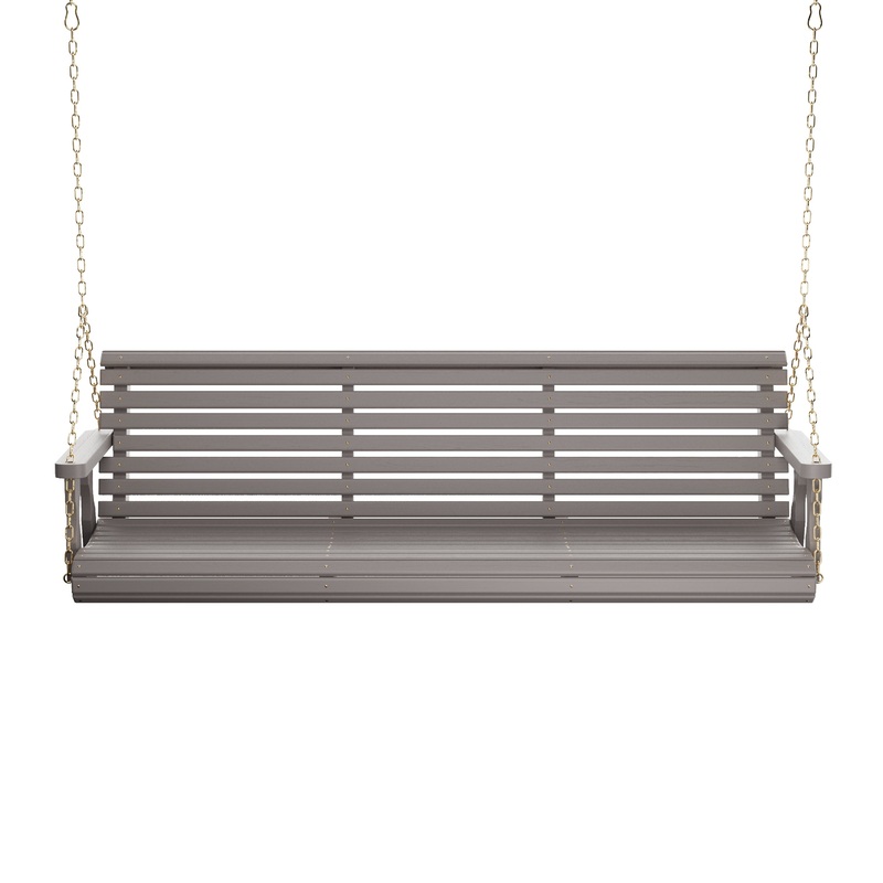 Amish Casual 6 Foot Roll Back Porch Swing in Grey Stain