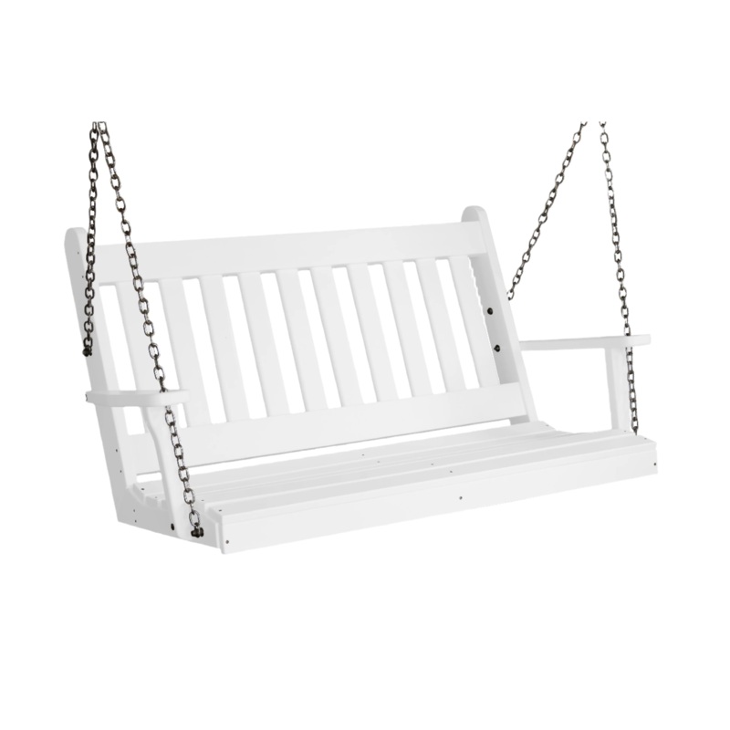 Keystone Amish Co. 4 Foot Franklin Poly Composite Porch Swing, Bright White