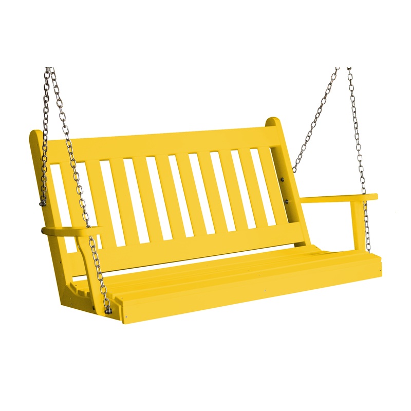 Keystone Amish Co. 4 Foot Franklin Poly Composite Porch Swing, Lemon Yellow
