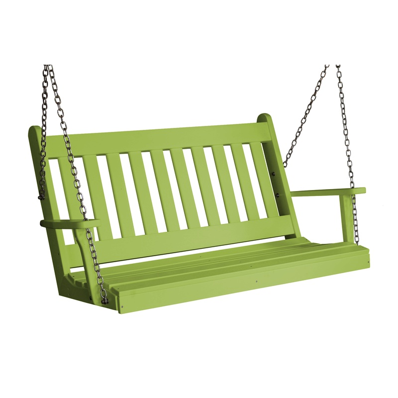 Keystone Amish Co. 4 Foot Franklin Poly Composite Porch Swing, Tropical Lime