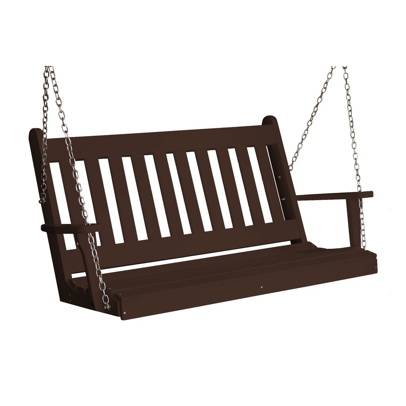 Keystone Amish Co. 4 Foot Franklin Poly Composite Porch Swing, Tudor Brown