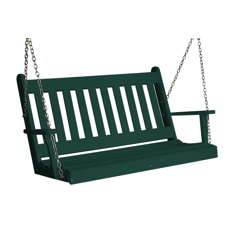 Keystone Amish Co. 4 Foot Franklin Poly Composite Porch Swing, Turf Green